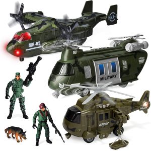 3 Pcs Helicopter Squadron Toy Set
