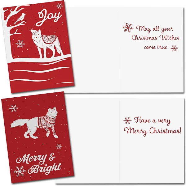72pcs Christmas Animal Greeting Cards with Envelopes