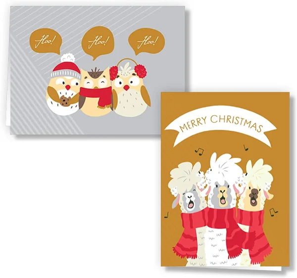 72pcs Cute Animal Christmas Greeting Cards