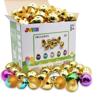 72Pcs Golden and Metallic Easter Egg Shells 2.3in
