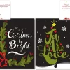 72pcs Christmas Artistic Black Collection Holiday Greeting Cards