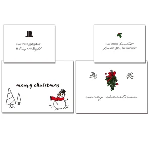 72pcs White Christmas Card Greetings 4.6in