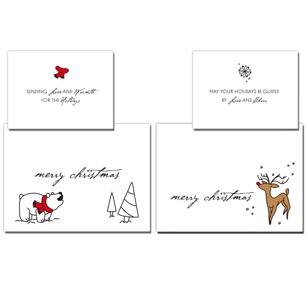 72pcs White Christmas Card Greetings 4.6in