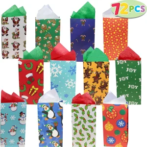 72pcs Christmas Goodie Bags Assorted Designs