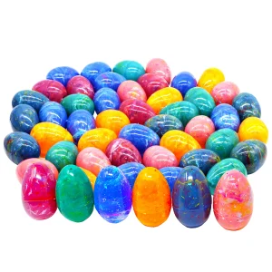 72Pcs Large Iridescent Rainbow Easter Egg Shells 3.15in