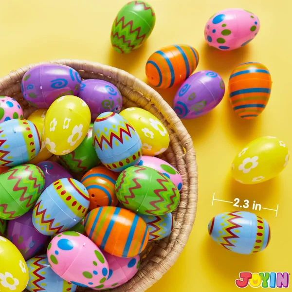 72Pcs Printed Easter Egg Shells 2.3in
