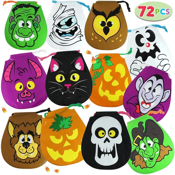 72pcs Goody Drawstring Halloween Bags
