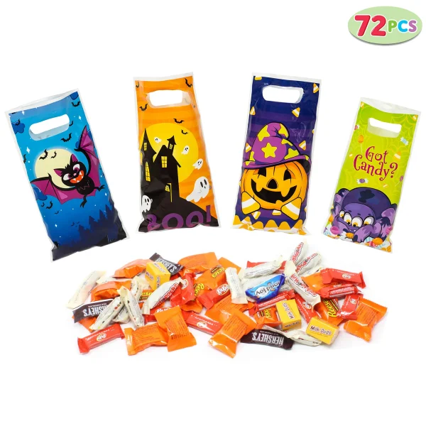 72pcs Halloween Trick or Treat Bags 6 Designs