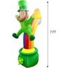 7ft Large St Patrick Leprechaun on Rainbow Pot of Gold Inflatable