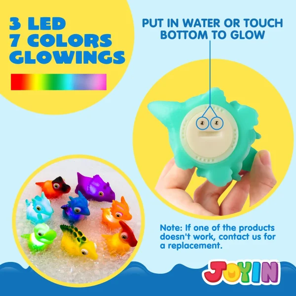 8pcs Light up Bath Toys 2.7in