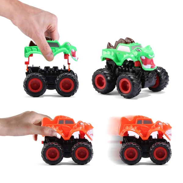 8pcs Monster Truck Toy with Stunt Park Playset