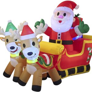 6ft Large Santa Claus on Fancy Sleigh Cute Inflatable