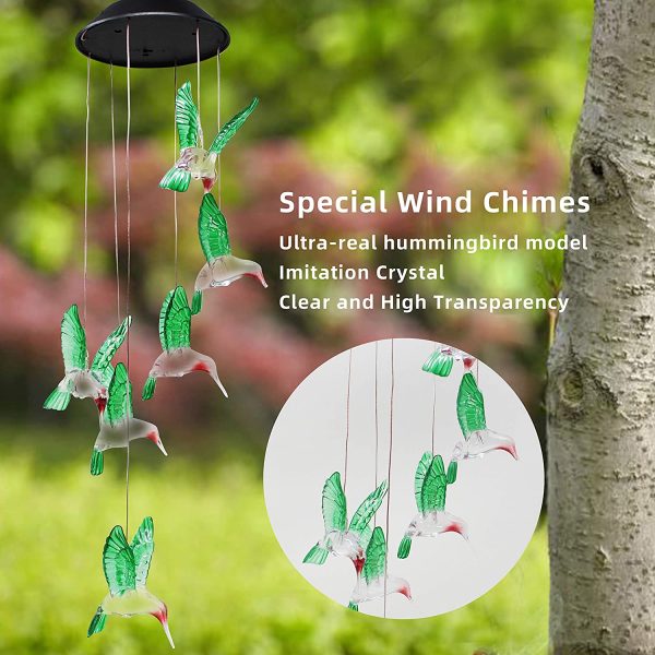 Solar Hummingbird Wind Chimes