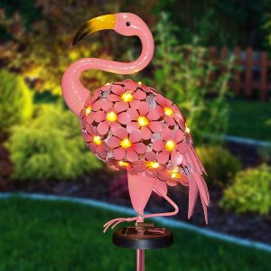 40″ LED Metal Flamingo Solar Stake Lights