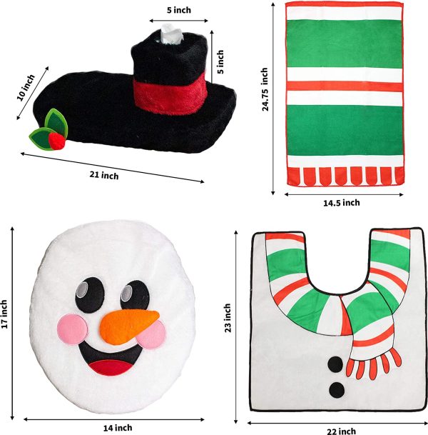 10pcs Santa and Snowman Themes Bathroom Decoration