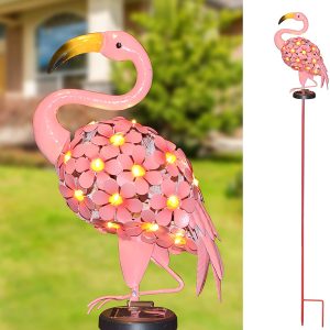 40″ LED Metal Flamingo Solar Stake Lights