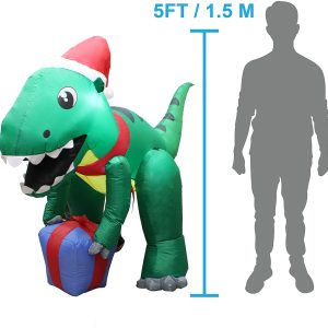 5ft Tall Dinosaur with Hat Inflatable