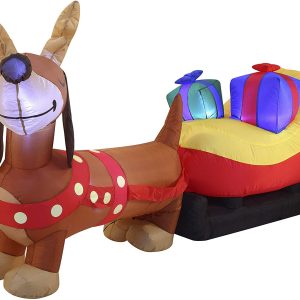 8ft Jumbo Christmas Puppy Inflatable