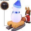 8ft Long Christmas Inflatable Weiner Dog Yard Decor