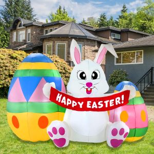 6ft Large Easter Bunny with Eggs