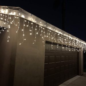 416 LED Christmas Icicle Lights, Warm White