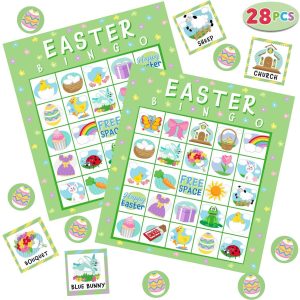 28pcs Players Easter Bingo Cards (5×5)