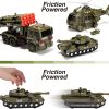 3 in 1 Friction Powered Siren Military Vehicle Toy Set