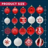 88pcs Red and White Christmas Shatterproof Ornaments