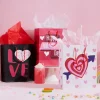 8Pcs Valentines Day Paper Gift Bags with Filing Paper