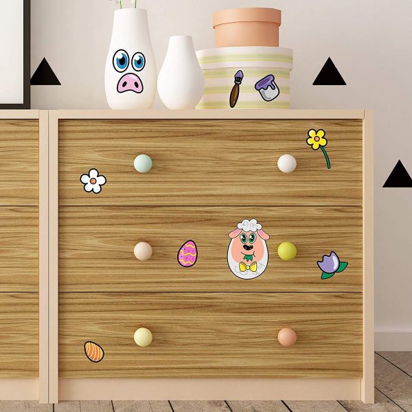 24pcs Easter Animal Make A Face Stickers