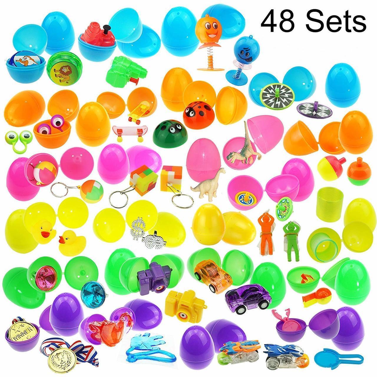 Easter Eggs Pre-filled With Surprise Toys, 48-pack