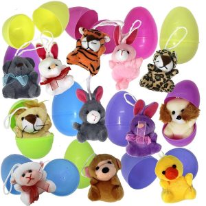 Easter Eggs Pre-filled With Plush Toys, 12-pack