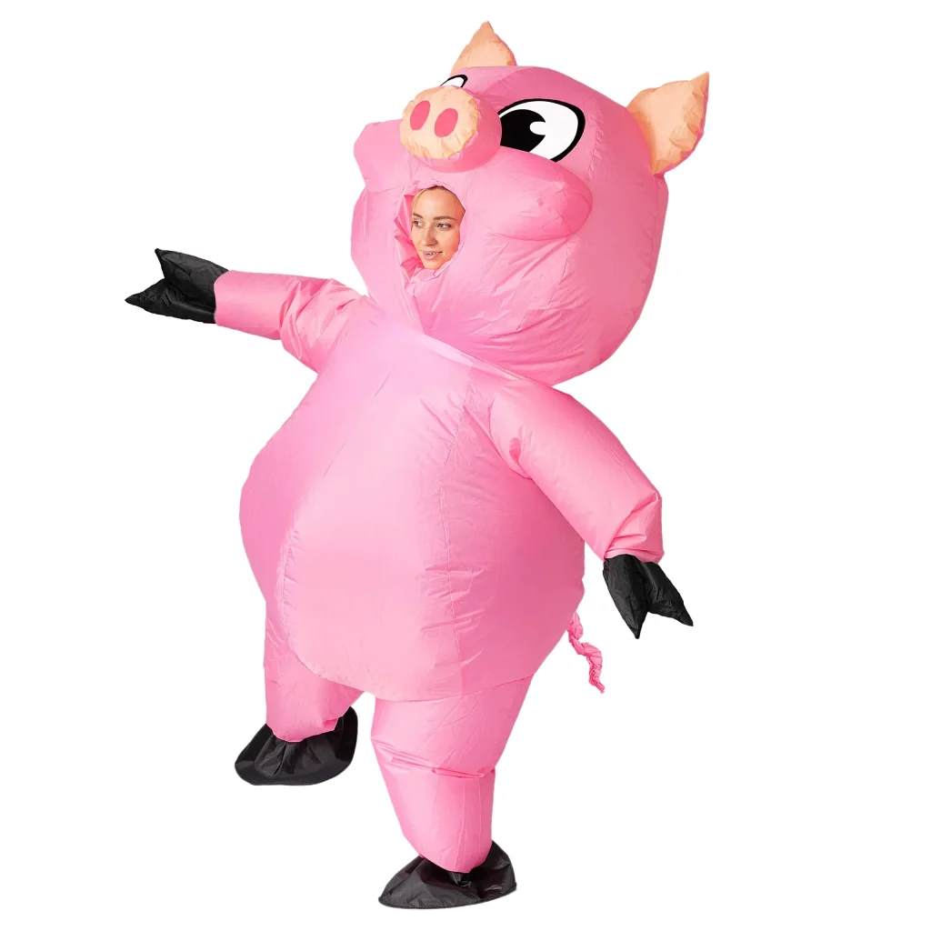 8ft pink pig inflatable costume