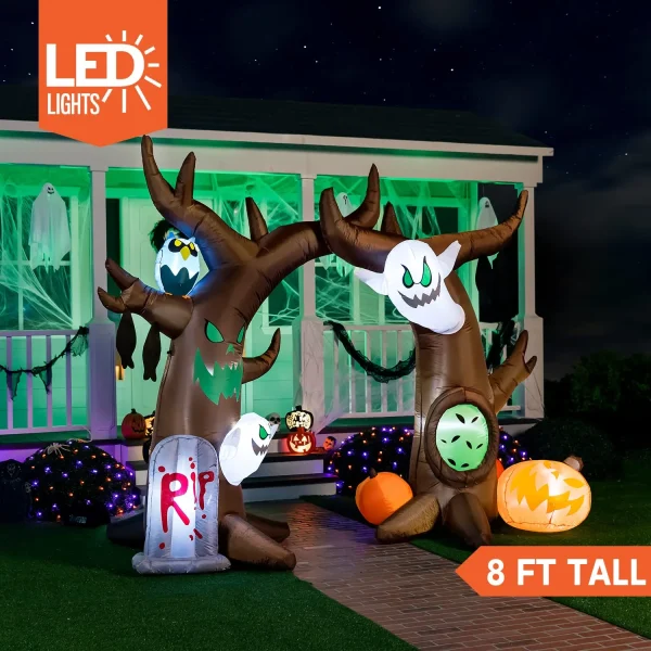 8ft Inflatable LED Halloween Tree Decorations