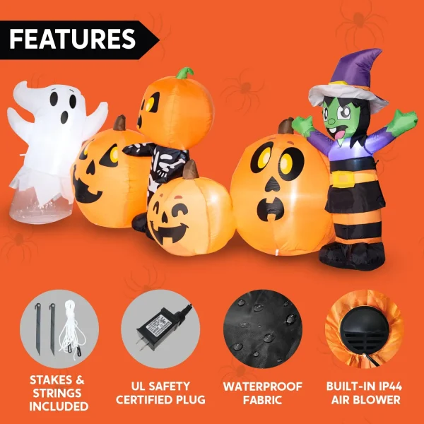 8ft Inflatable Three Halloween Characters Decoration