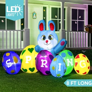 8ft LED Inflatable Easter Bunny Yard Decoration