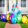 8ft LED Inflatable Easter Bunny with Colorful Eggs Yard Decoration