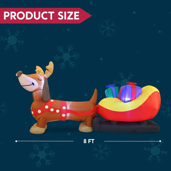 8ft Long Puppy Christmas Inflatable