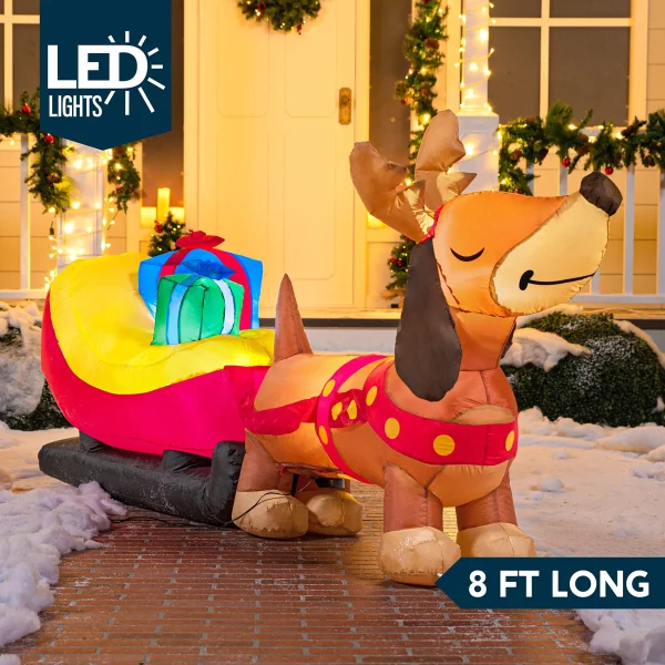 8ft Long Puppy Christmas Inflatable