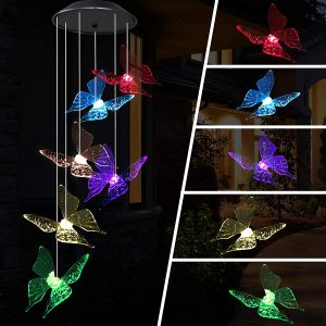 2 Packs Solar Butterfly Wind Chime
