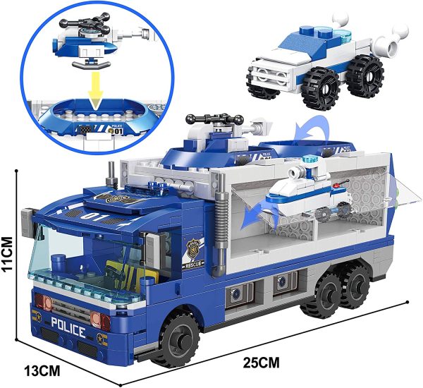 6 in 1 Building Blocks Military Truck Toys