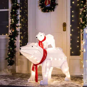 2pcs LED Christmas Polar Bear Plush Yard Lights