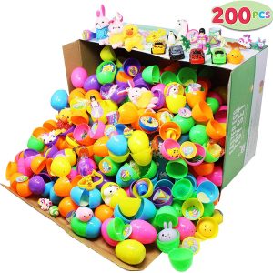 200pcs Prefilled Easter Eggs with Toys and Stickers