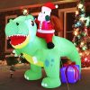6ft Large Santa Ride on Dinosaur Inflatable