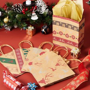 24pcs Christmas Holiday Kraft Gift Bags