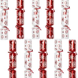 10 Christmas No Snap Party Favor (Red & White)