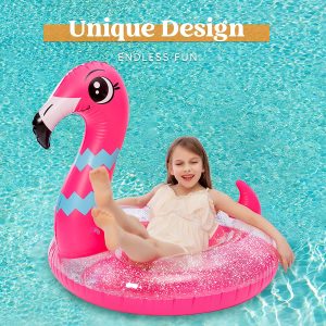 35.5″ Flamingo & Unicorn with Glitters Pool Floats, 2 Pcs – SLOOSH