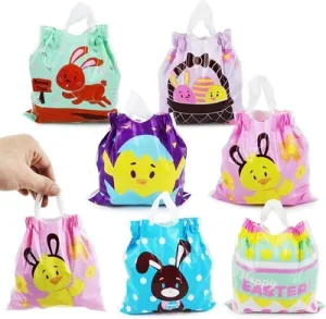 96pcs Easter Draw String Goodie Bags