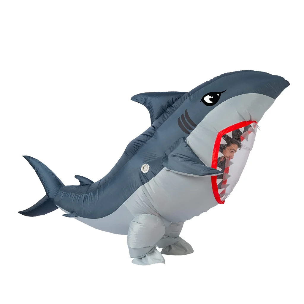Adult full body inflatable shark costume