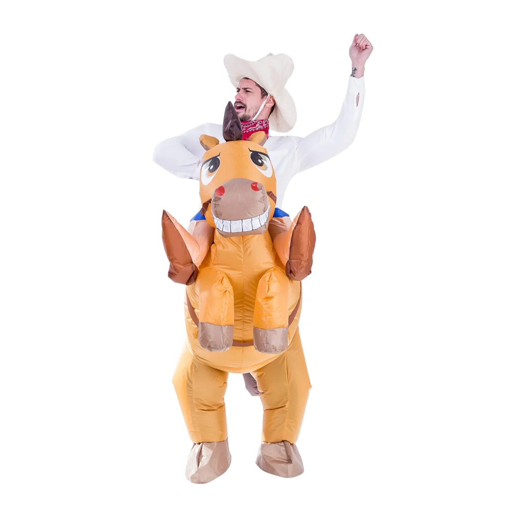 Adult funny riding inflatable horse costume